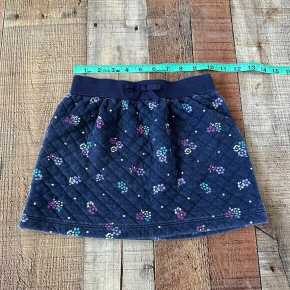 Gymboree Girls Size 6 Back To Bloom Quilted Skirt Floral Pattern Navy Blue - Picture 2 of 6